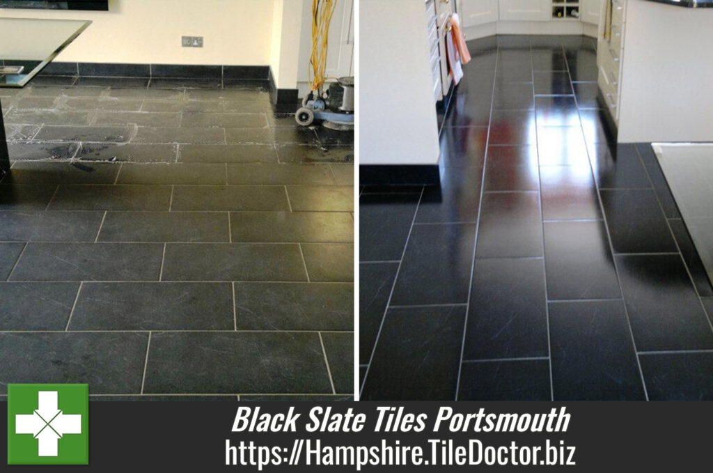 Cleaning Black Slate Tiles in Portsmouth