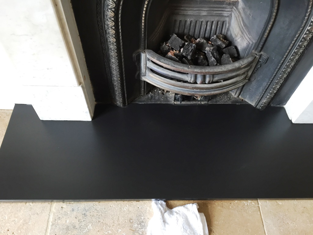 stained slate fireplace hearth Boars Hill After