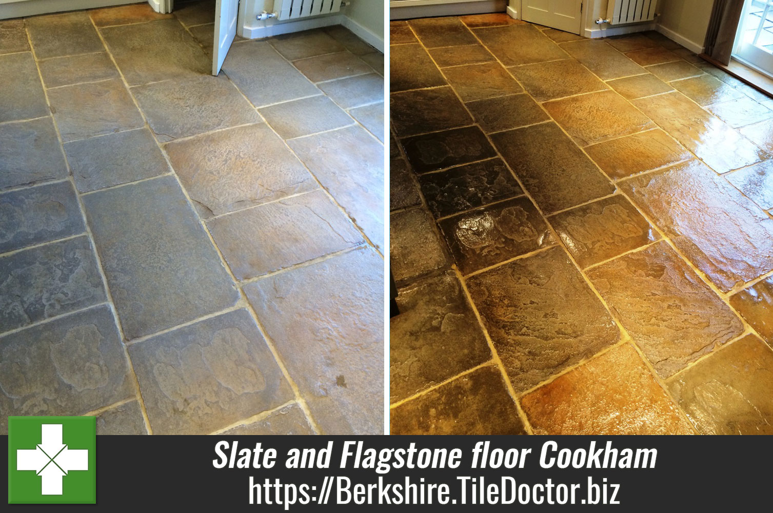 Revitalising a Slate and Flagstone floor in Cookham