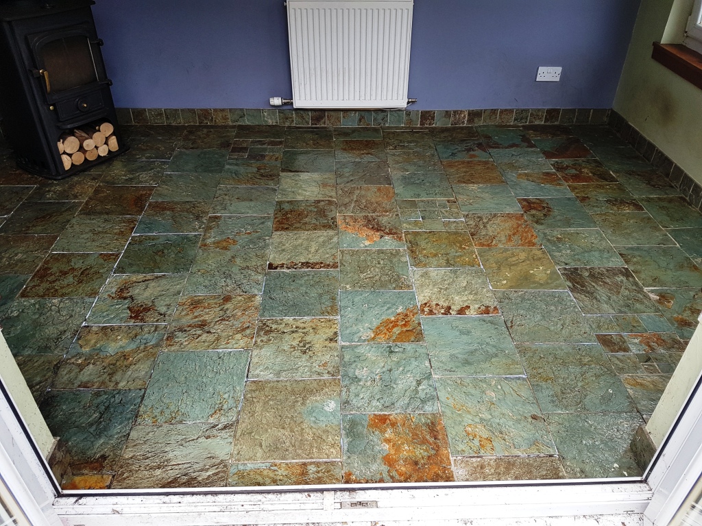 Slate Floor After Cleaning Sealing Gateside