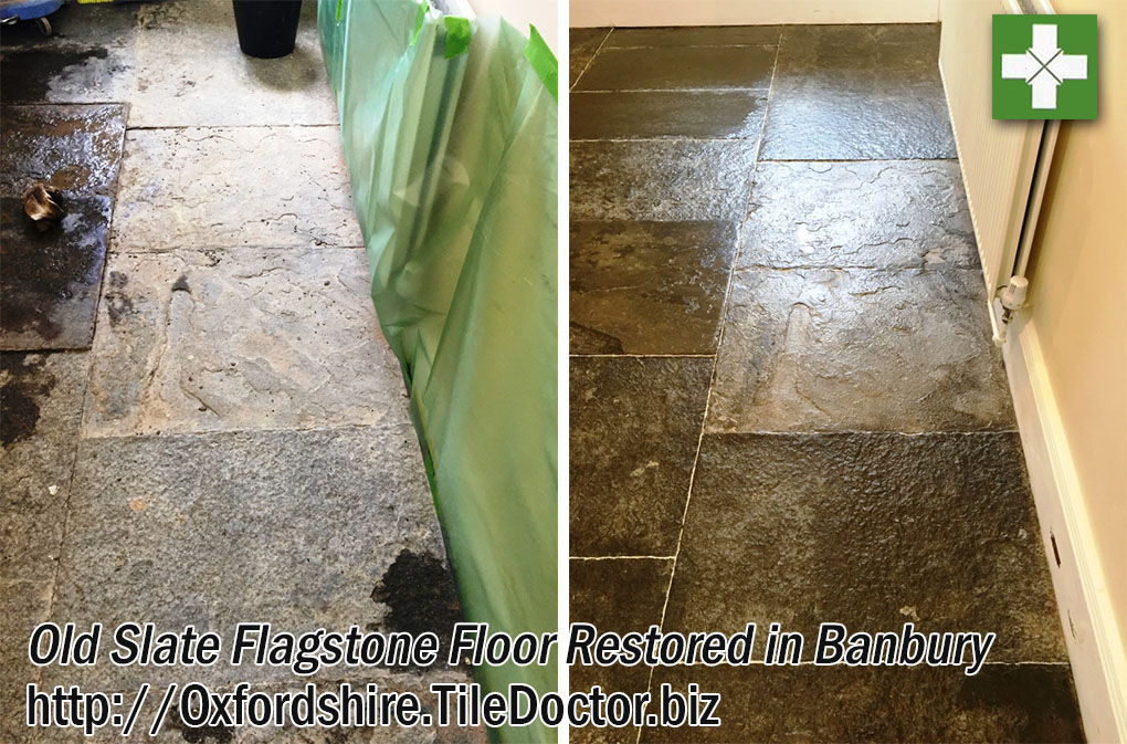 Old Slate Flagstone Floor Restored in Banbury