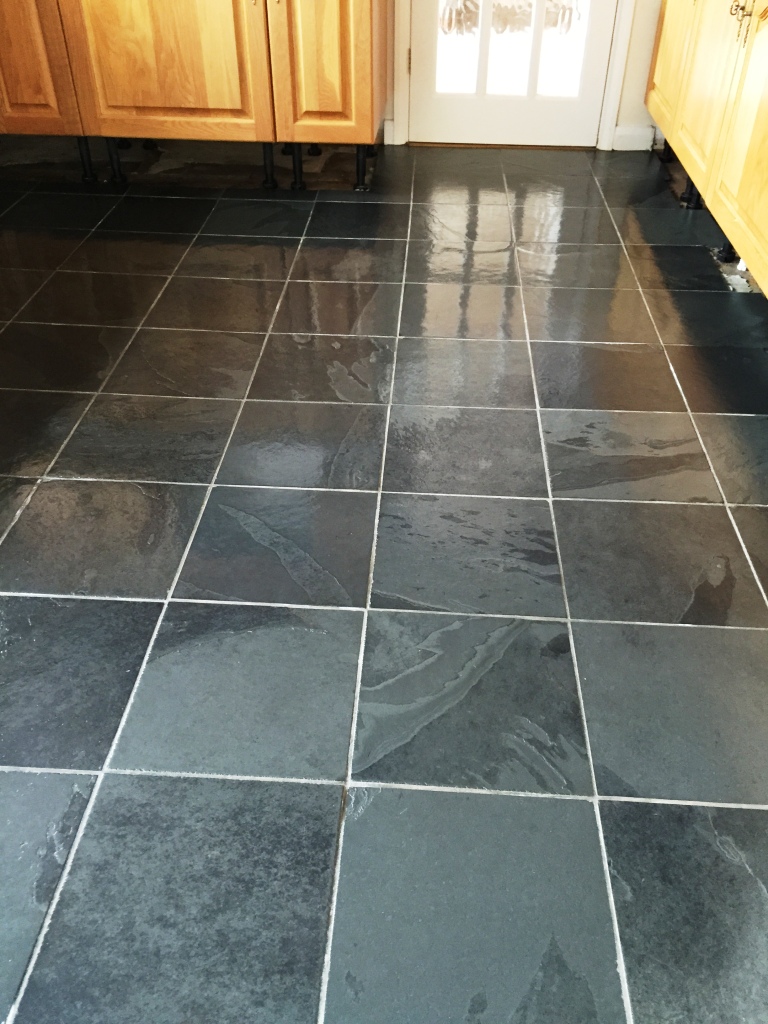 Slate Floor Duxford After Cleaning and sealing