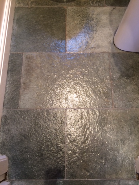 Westmorland Green Slate Floor After Cleaning in Ripley