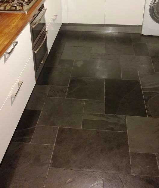 Kitchen Slate Tiled Floor Honiton After