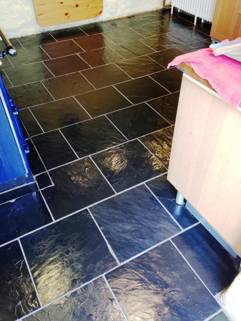 slate Floor Deep Cleaned and Sealed Ross on Wye Cottage