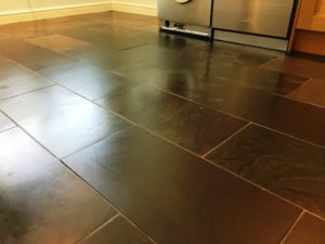 Scratched Slate Floor Tiles After Cleaning Weybridge