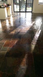 Slate Tiled Floor Thaxted After Cleaning