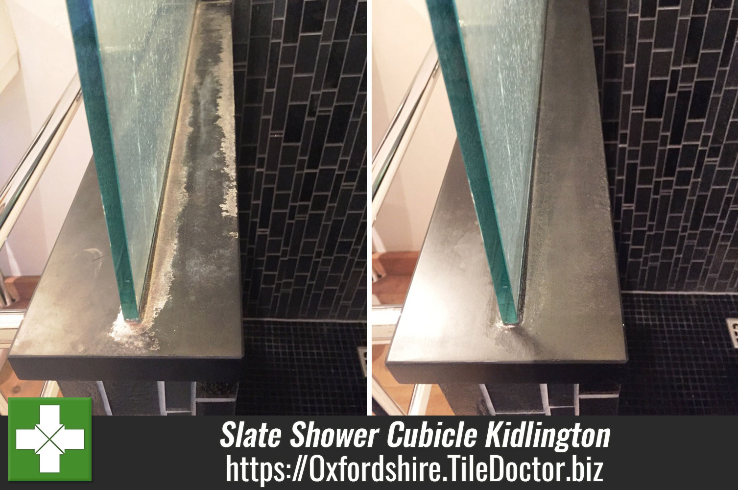 Slate Shower Cubicle Cleaned and Sealed to Achieve Natural Look Finish in Kidlington