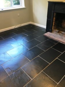 Black Slate Tiled Floor After Cleaning Bexhill