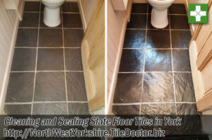 Slate Floor Tiles Before Cleaning After Sealing York
