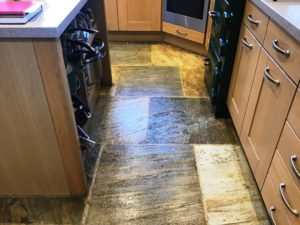 Chinese Riven Slate Kitchen Floor After Sealing Ravensthorpe