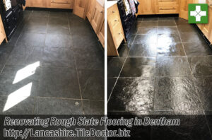 Semi-Riven Slate Floor Before After Renovation Bentham