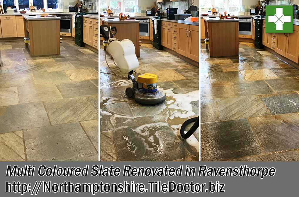 Slate Tiled Floor Before and After Renovation Ravensthorpe