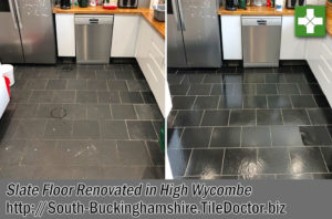 Slate Floor Before After Renovation High Wycombe