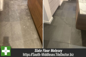 Abused Slate Tiled Kitchen Floor Renovation Molesey