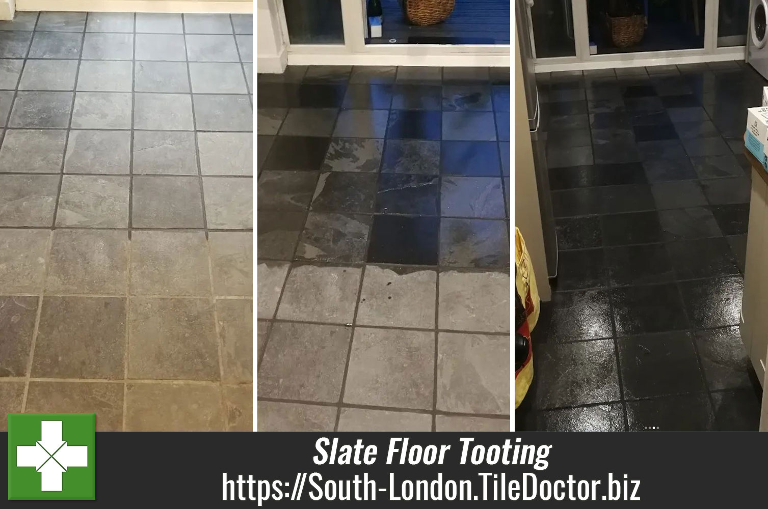 Black Slate Kitchen Floor Renovation Tooting