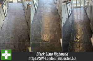 Black Slate Kitchen Floor Renovation Richmond London