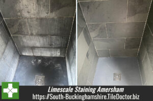 Limescale Stained Slate Shower Renovation Amersham