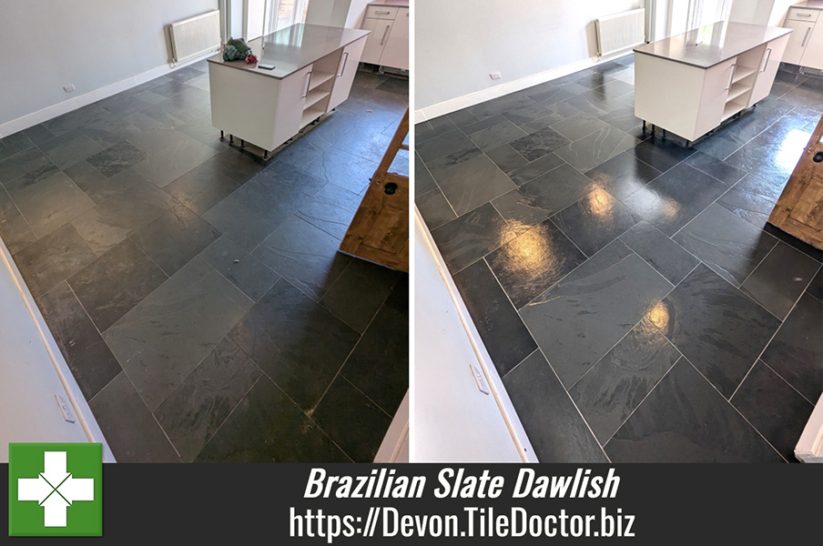 Brazilian Slate Kitchen Floor Renovation Dawlish